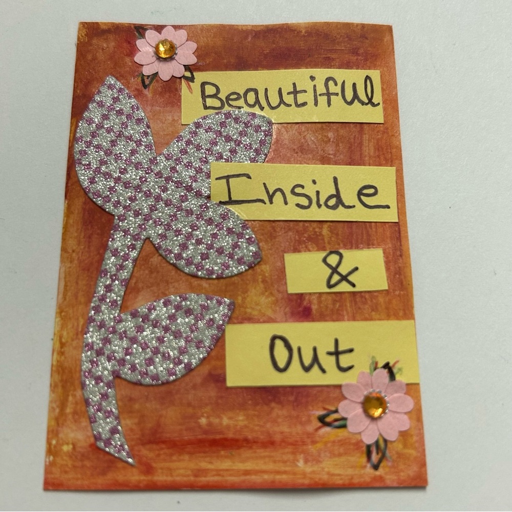 Handmade Art Mixed Media Positive Words Miniature Collectable One Of A Kind